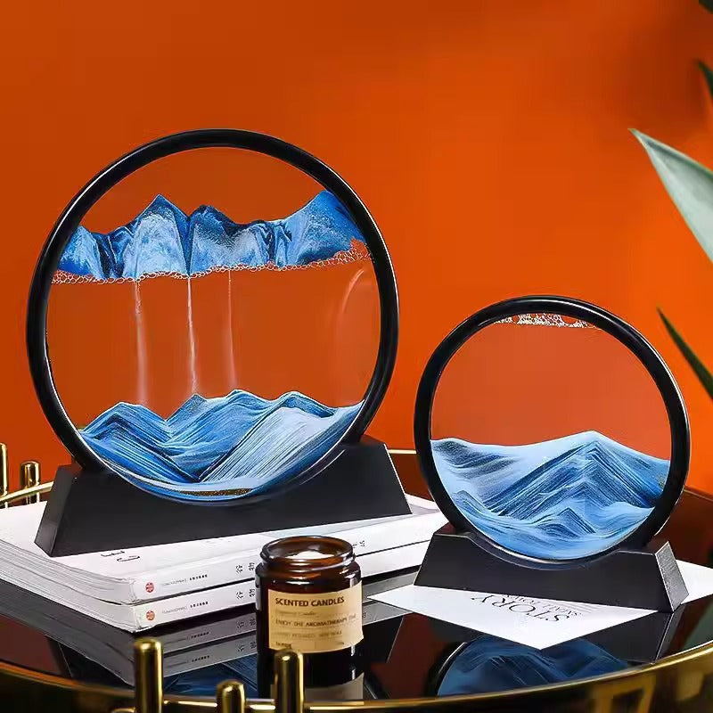 Kyushu™ – Rotating Sand Art Hourglass with Zen Mountain Landscape