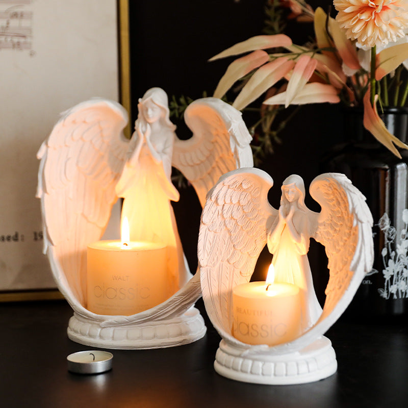 SeraphLight™ – Nordic White Angel Wing Candle Holder