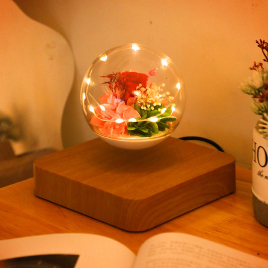 BloomLevitate™ – Floating Eternal Flower Globe with LED Light & Magnetic Suspension
