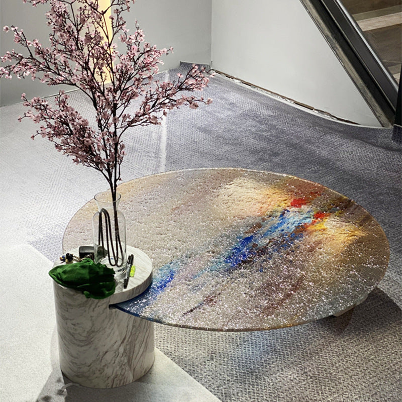 Kyushu™ – Designer Sunset Glass & Marble Coffee Table